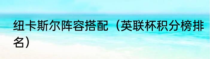 纽卡斯尔阵容搭配（英联杯积分榜排名）