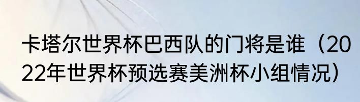 卡塔尔世界杯巴西队的门将是谁（2022年世界杯预选赛美洲杯小组情况）