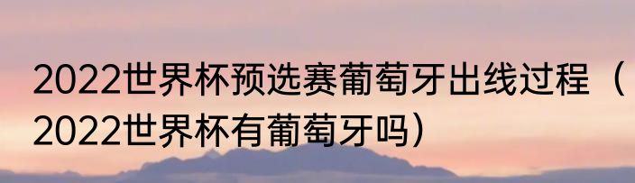 2022世界杯预选赛葡萄牙出线过程（2022世界杯有葡萄牙吗）