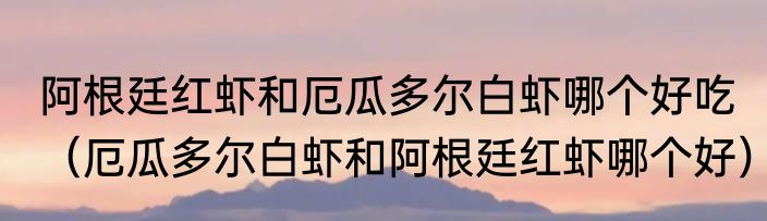 阿根廷红虾和厄瓜多尔白虾哪个好吃（厄瓜多尔白虾和阿根廷红虾哪个好）