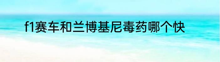 f1赛车和兰博基尼毒药哪个快