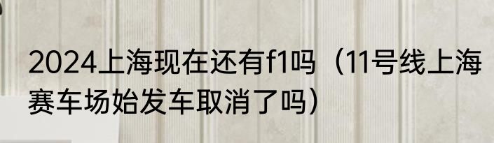 2024上海现在还有f1吗（11号线上海赛车场始发车取消了吗）