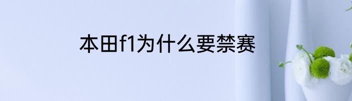 本田f1为什么要禁赛