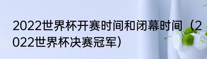 2022世界杯开赛时间和闭幕时间（2022世界杯决赛冠军）