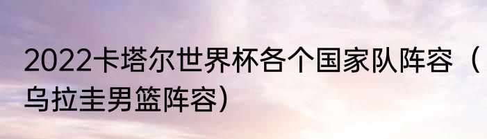 2022卡塔尔世界杯各个国家队阵容（乌拉圭男篮阵容）
