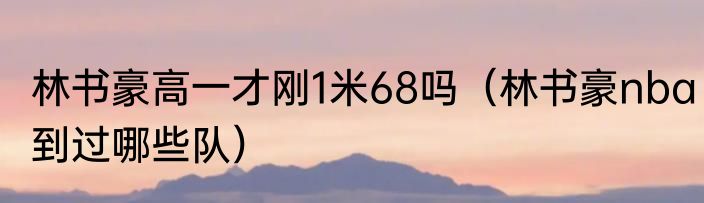 林书豪高一才刚1米68吗（林书豪nba到过哪些队）