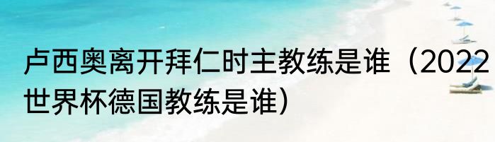 卢西奥离开拜仁时主教练是谁（2022世界杯德国教练是谁）