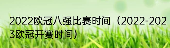 2022欧冠八强比赛时间（2022-2023欧冠开赛时间）