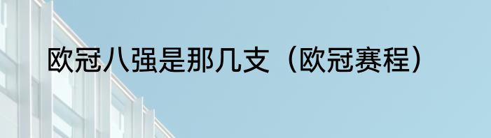 欧冠八强是那几支（欧冠赛程）