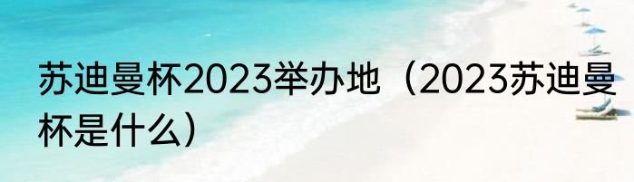 苏迪曼杯2023举办地（2023苏迪曼杯是什么）