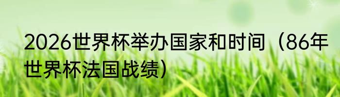 2026世界杯举办国家和时间（86年世界杯法国战绩）