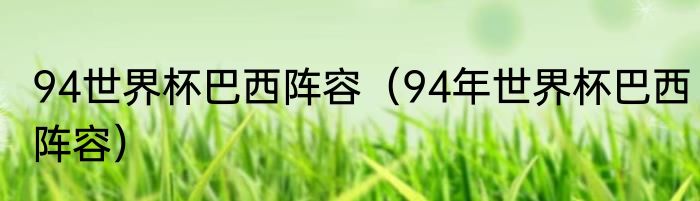 94世界杯巴西阵容（94年世界杯巴西阵容）