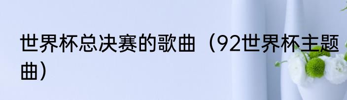 世界杯总决赛的歌曲（92世界杯主题曲）