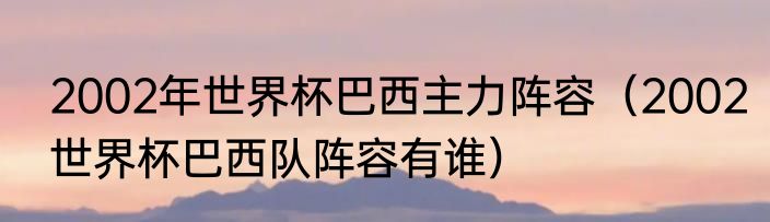 2002年世界杯巴西主力阵容（2002世界杯巴西队阵容有谁）