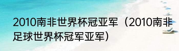 2010南非世界杯冠亚军（2010南非足球世界杯冠军亚军）