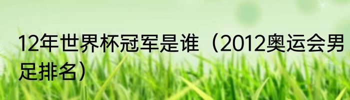 12年世界杯冠军是谁（2012奥运会男足排名）