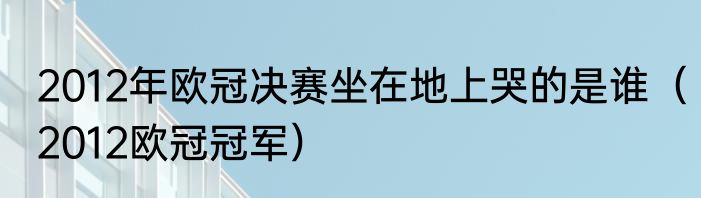 2012年欧冠决赛坐在地上哭的是谁（2012欧冠冠军）