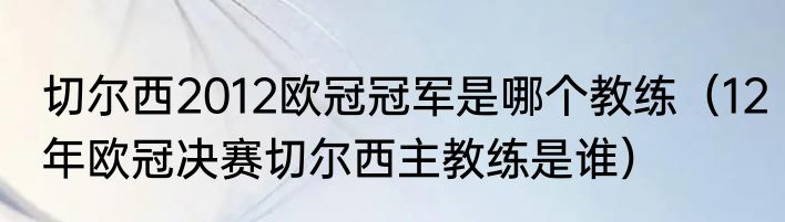 切尔西2012欧冠冠军是哪个教练（12年欧冠决赛切尔西主教练是谁）