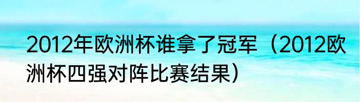 2012年欧洲杯谁拿了冠军（2012欧洲杯四强对阵比赛结果）