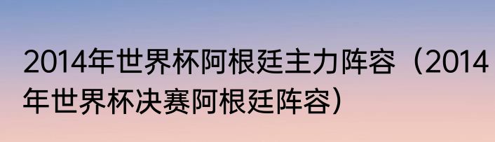 2014年世界杯阿根廷主力阵容（2014年世界杯决赛阿根廷阵容）