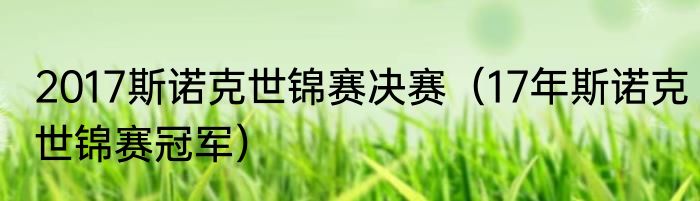2017斯诺克世锦赛决赛（17年斯诺克世锦赛冠军）