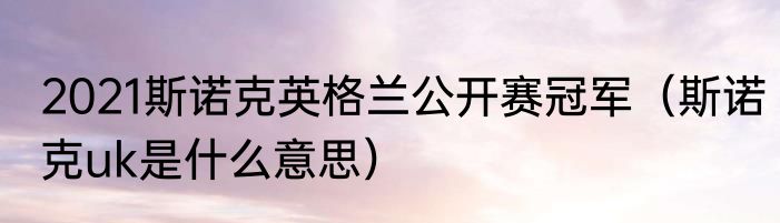 2021斯诺克英格兰公开赛冠军（斯诺克uk是什么意思）