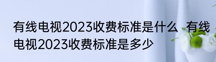 有线电视2023收费标准是什么  有线电视2023收费标准是多少