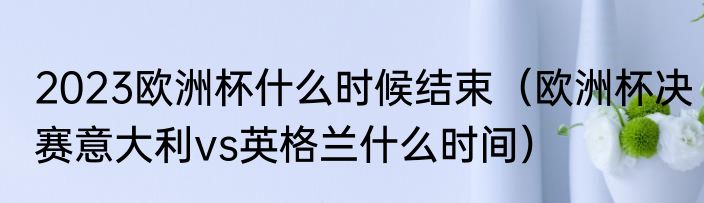 2023欧洲杯什么时候结束（欧洲杯决赛意大利vs英格兰什么时间）