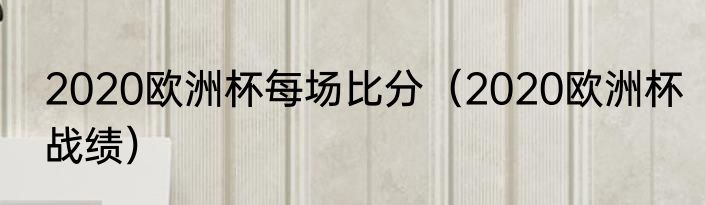2020欧洲杯每场比分（2020欧洲杯战绩）