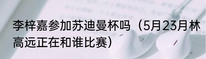 李梓嘉参加苏迪曼杯吗（5月23月林高远正在和谁比赛）
