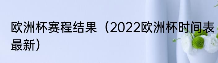 欧洲杯赛程结果（2022欧洲杯时间表最新）