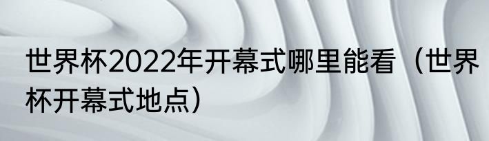 世界杯2022年开幕式哪里能看（世界杯开幕式地点）