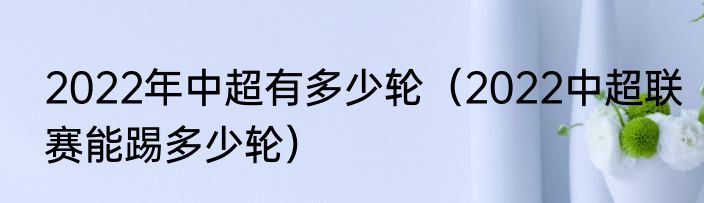 2022年中超有多少轮（2022中超联赛能踢多少轮）