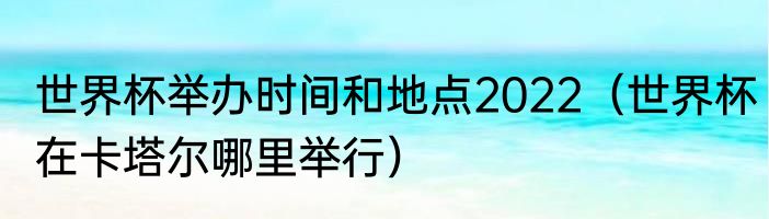 世界杯举办时间和地点2022（世界杯在卡塔尔哪里举行）