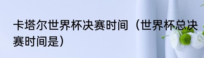 卡塔尔世界杯决赛时间（世界杯总决赛时间是）