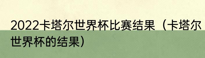 2022卡塔尔世界杯比赛结果（卡塔尔世界杯的结果）