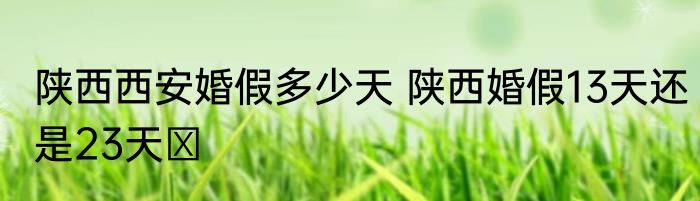 陕西西安婚假多少天 陕西婚假13天还是23天  