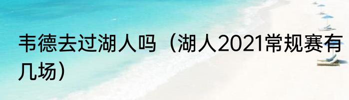 韦德去过湖人吗（湖人2021常规赛有几场）