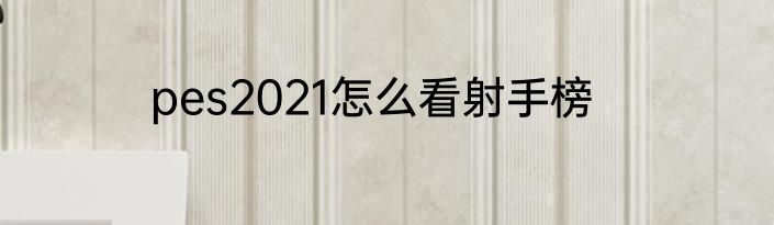 pes2021怎么看射手榜