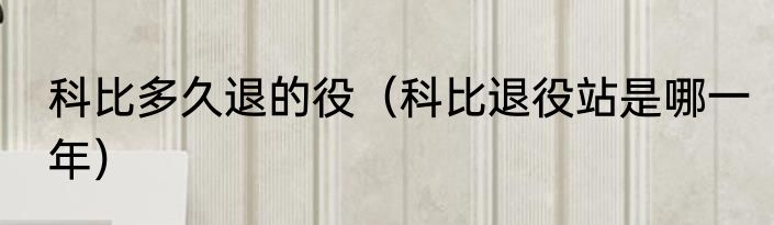 科比多久退的役（科比退役站是哪一年）