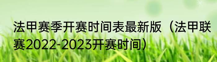 法甲赛季开赛时间表最新版（法甲联赛2022-2023开赛时间）