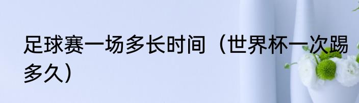足球赛一场多长时间（世界杯一次踢多久）