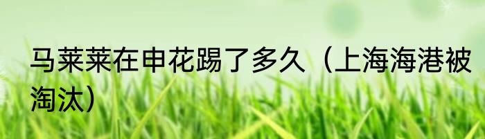 马莱莱在申花踢了多久（上海海港被淘汰）