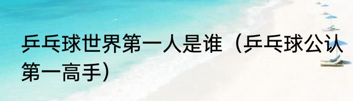 乒乓球世界第一人是谁（乒乓球公认第一高手）