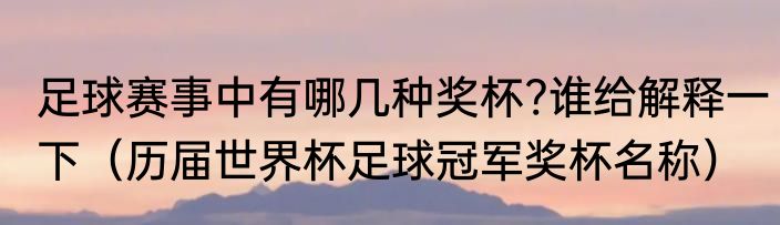 足球赛事中有哪几种奖杯?谁给解释一下（历届世界杯足球冠军奖杯名称）
