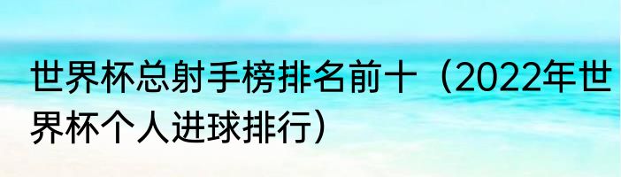 世界杯总射手榜排名前十（2022年世界杯个人进球排行）