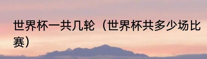 世界杯一共几轮（世界杯共多少场比赛）