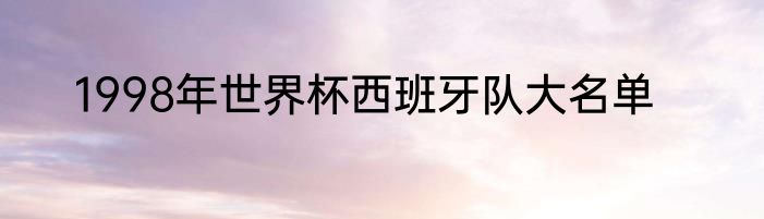 1998年世界杯西班牙队大名单