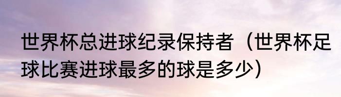 世界杯总进球纪录保持者（世界杯足球比赛进球最多的球是多少）