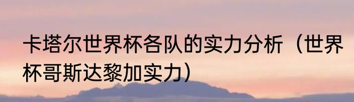 卡塔尔世界杯各队的实力分析（世界杯哥斯达黎加实力）